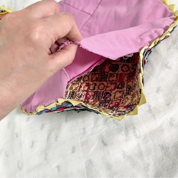 Vintage Handmade Multicolored Arts & Crafts Cottagecore Throw Pillow Covers - Picture 6 of 12